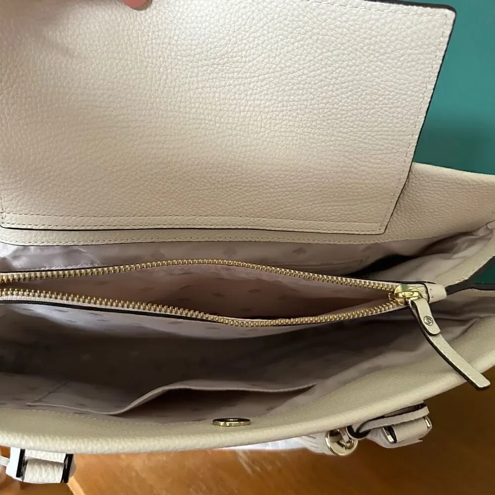 Kate Spade Naomi Tote in Pebbled Leather Soft Limestone Off White